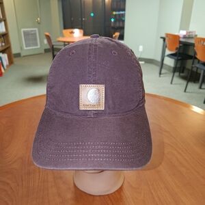 Carhartt Stitched Leather Logo Strapback Hat Cap OSFA
